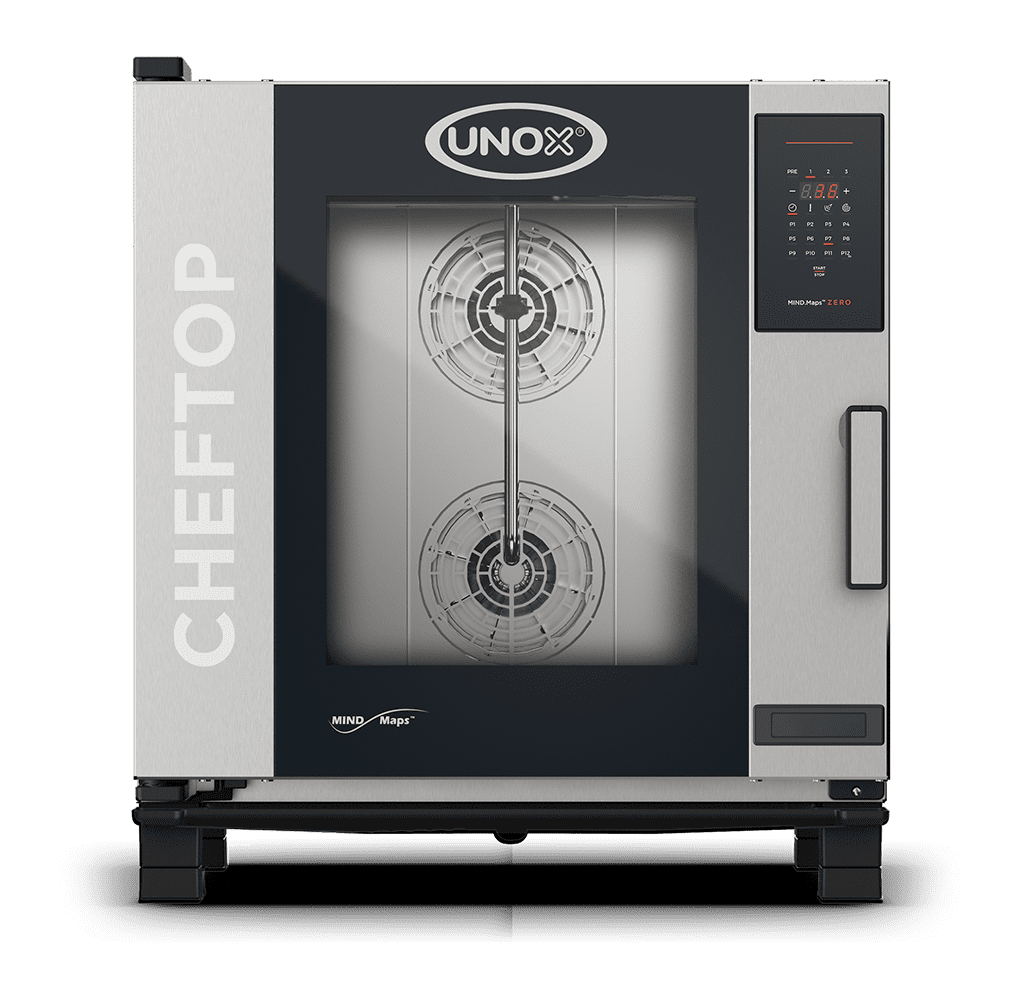 7 GN1/1 Render of UNOX CHEFTOP MIND.Maps™ ZERO commercial convection with humidity oven XEVC-0711-EZRM.