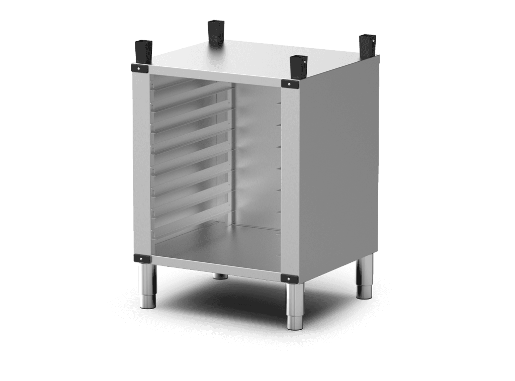 Unox Supporto multifunzionale per riporre in sicurezza le teglie e collocare il forno all’altezza perfetta per lavorare. XENRA-08HS-H.