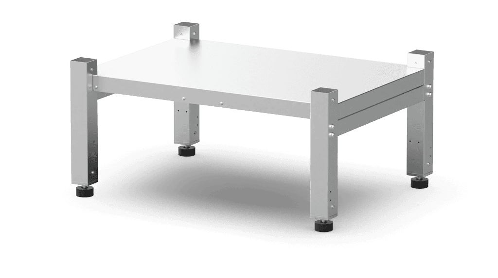 Unox Stand basso per soluzione DOUBLE STACK. Ti permette di utilizzare SMART.Drain (solo per forno inferiore) in una colonna di forni sovrapposti. XWVRCN-0011-L-PO.