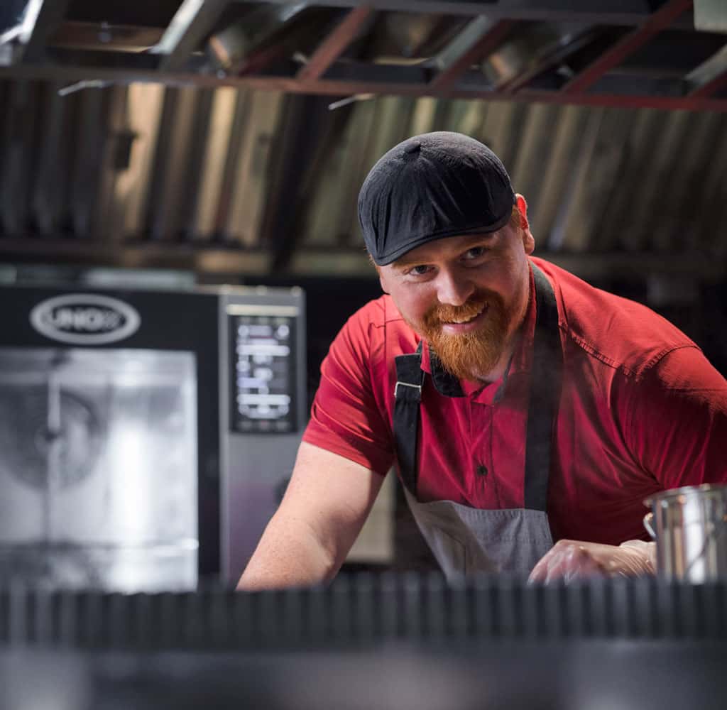 chef using a Unox commercial oven