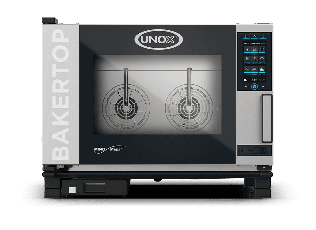 4 trays 600x400 Render of UNOX BAKERTOP MIND.Maps™ PLUS commercial combi oven XEBC-04EU-EPRM.