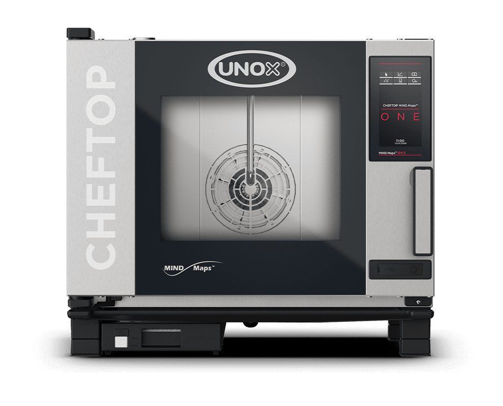 5 trays GN 1/1 Render of UNOX CHEFTOP MIND.Maps™ ONE commercial combi oven XEVC-0511-E1RM-LMS.