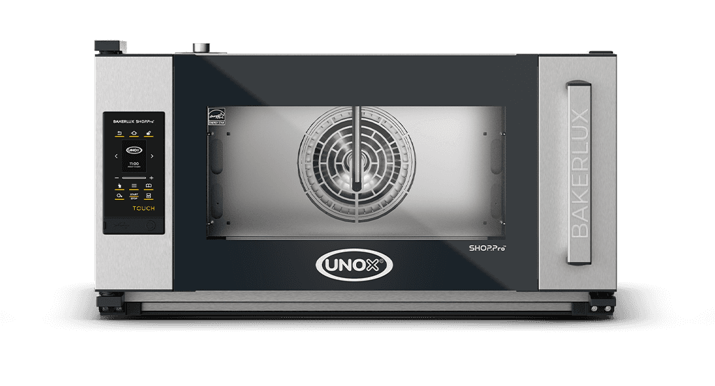 3 trays 600x400 Render of UNOX BAKERLUX SHOP.Pro™ TOUCH commercial convection with humidity oven XEFR-03EU-ETRV-MT.