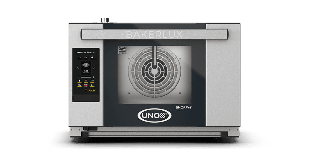 3 trays 460x330 Render of UNOX BAKERLUX SHOP.Pro™ TOUCH commercial convection with humidity oven XEFR-03HS-ETDV.