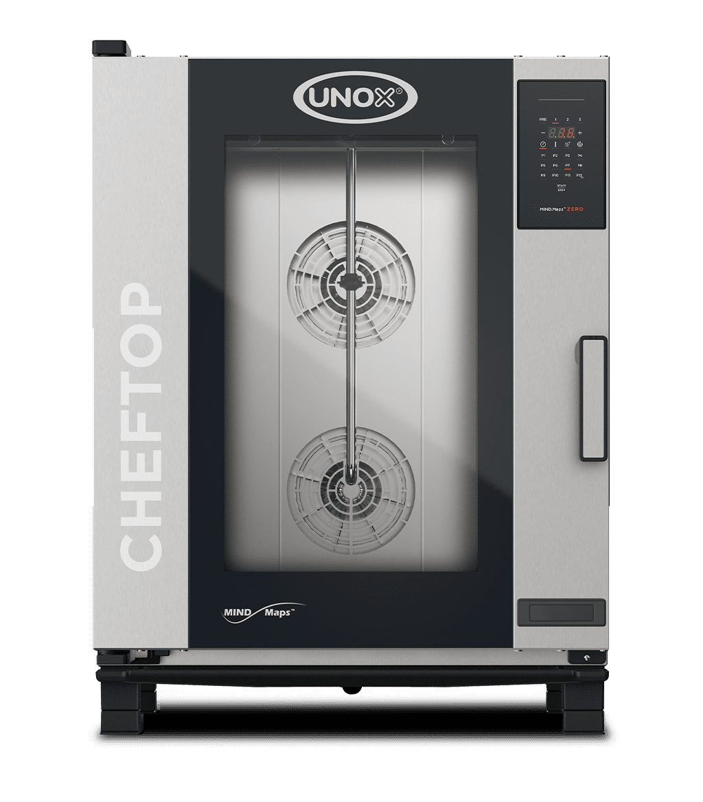 10 trays GN 1/1 Render of UNOX CHEFTOP MIND.Maps™ ZERO commercial convection with humidity oven XEVC-1011-EZRM.