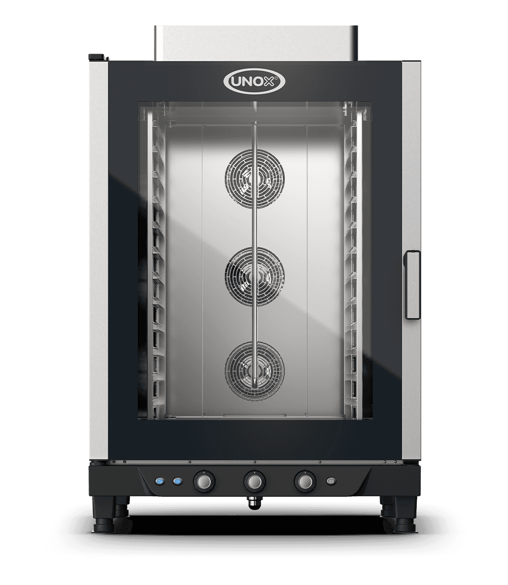 12 trays GN 1/1 Render of UNOX CHEFLUX™ commercial convection with humidity oven XV813G.