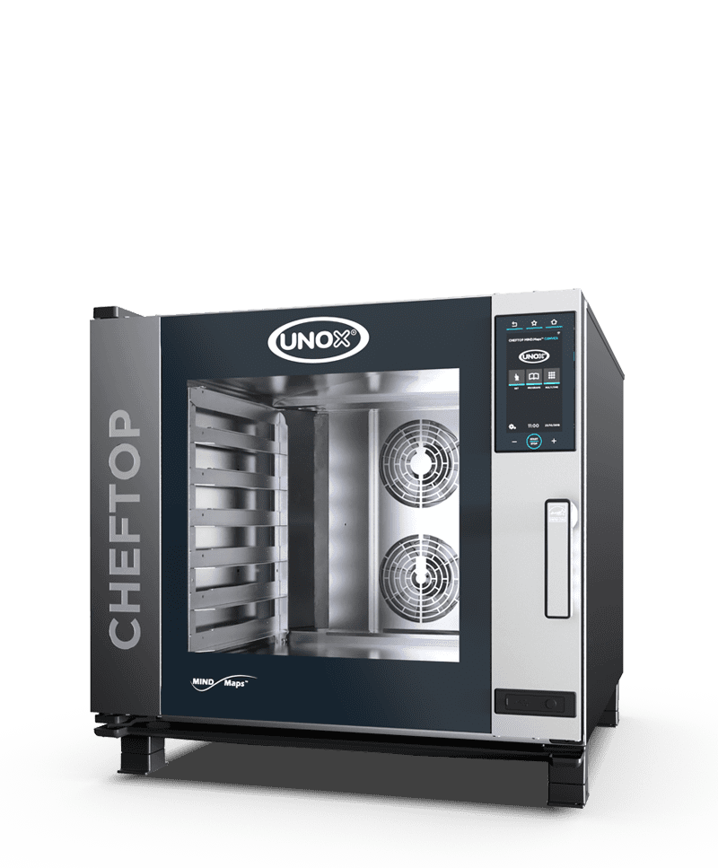 Unox cheftop mind.maps convex convection oven with a sleek, modern design.