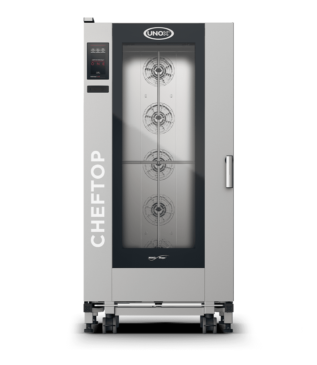 20 trays GN 1/1 Render of UNOX CHEFTOP MIND.Maps™ BIG ONE commercial trolley combi oven XEVL-2011-E1RS.