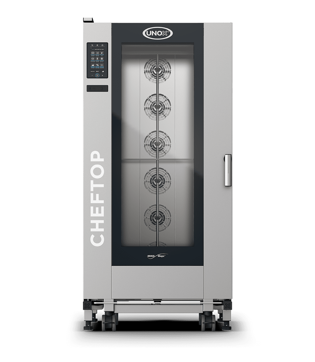 20 trays GN 1/1 Render of UNOX CHEFTOP MIND.Maps™ BIG PLUS commercial trolley combi oven XEVL-2011-YPRS.