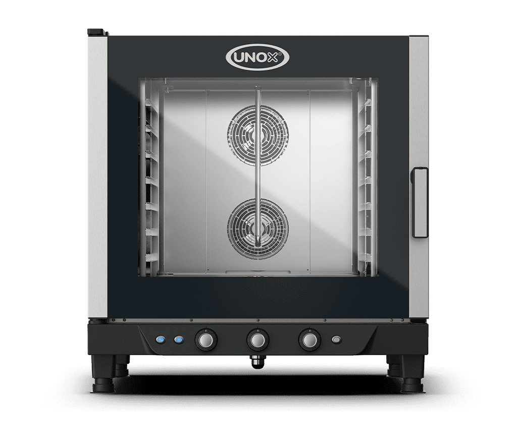 7 teglie GN 1/1 Render forno a convezione professionale con umidità UNOX CHEFLUX™ XV593.