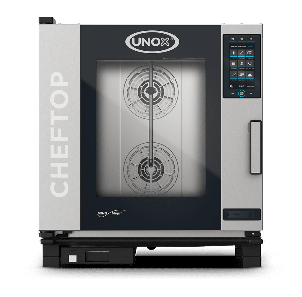 7 teglie GN 1/1 Render forno professionale combinato UNOX CHEFTOP MIND.Maps™ PLUS XEVC-0711-GPRM.