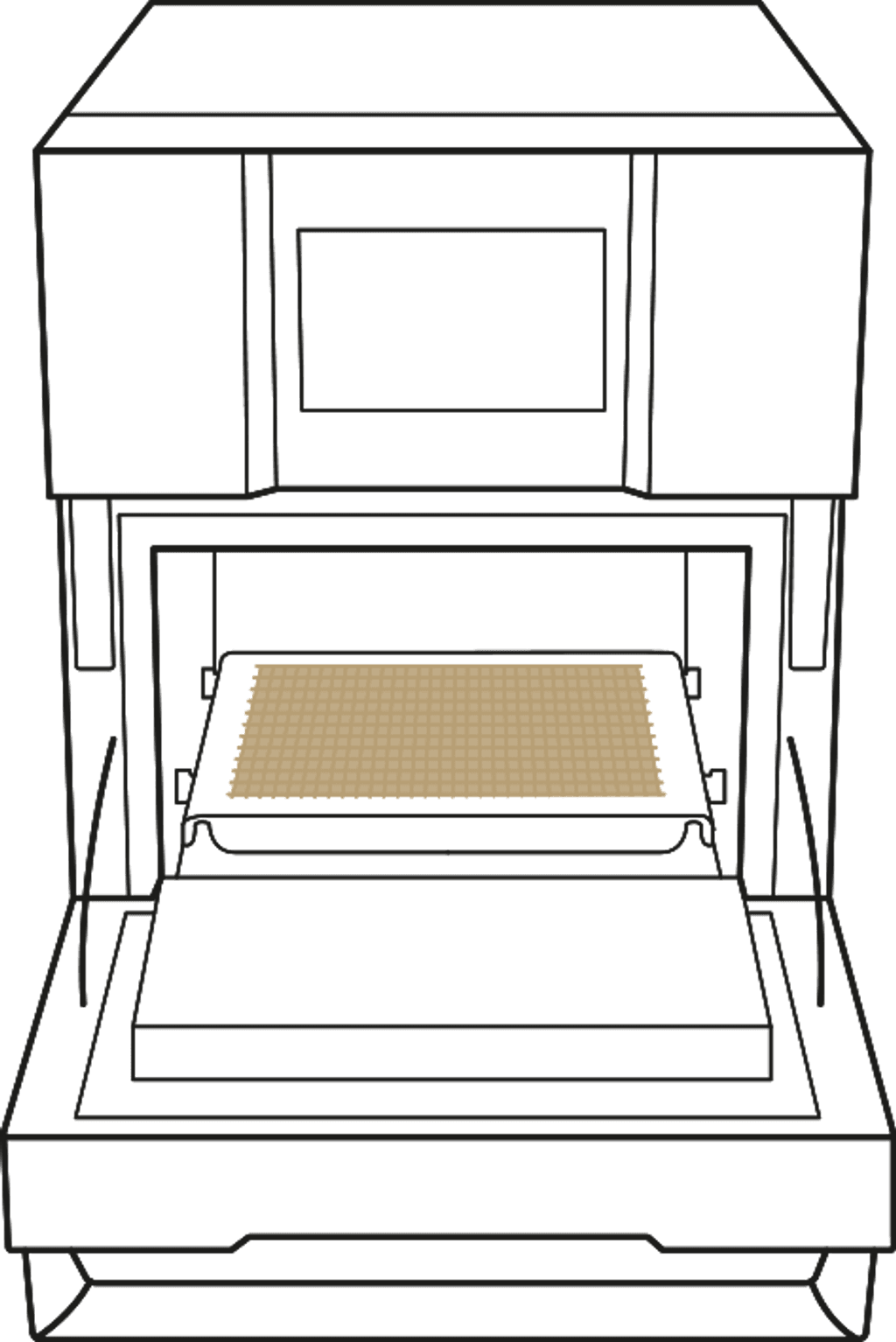Rete antiaderente in fibra di vetro teglia professionale Unox per forni ad alta velocità tray 300x300 XUC295.