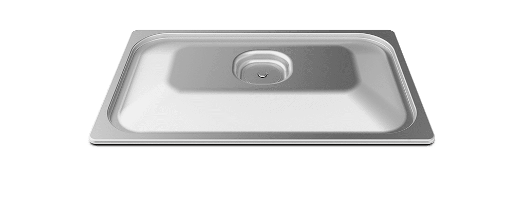 Unox Stainless-steel lid with food-safe silicone gasket. TG110.