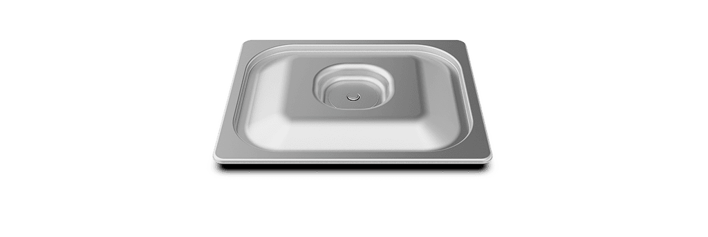 Unox Stainless-steel lid with food-safe silicone gasket. TG120.