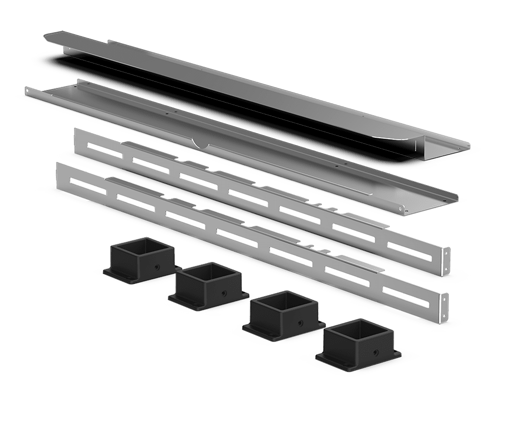 Unox It includes all the necessary parts for the correct installation of stacked BAKERTOP, DECKTOP and LIEVOX. To be used also to stack 2 DECKTOP ovens with a stand. XUC061.