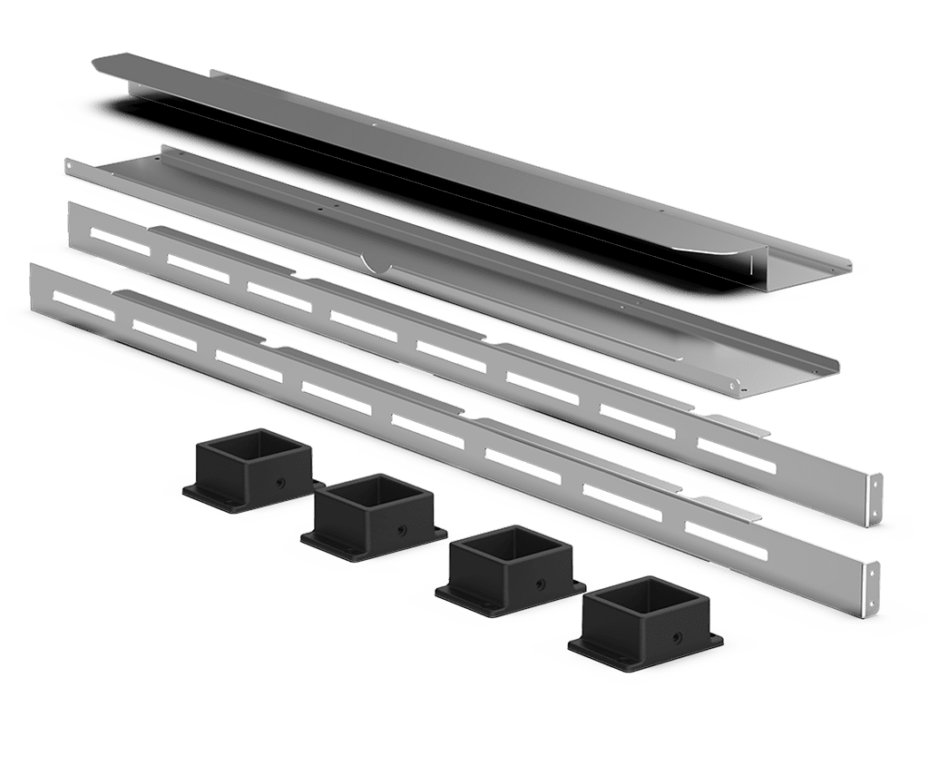 Unox It includes all the necessary parts for the correct installation of stacked BAKERTOP, DECKTOP and LIEVOX. XUC063.