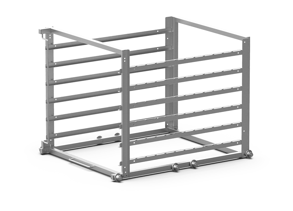 Unox It allows rapid loading and extraction of the trays, reducing the amount of time the door is open. XWDBA-0621.